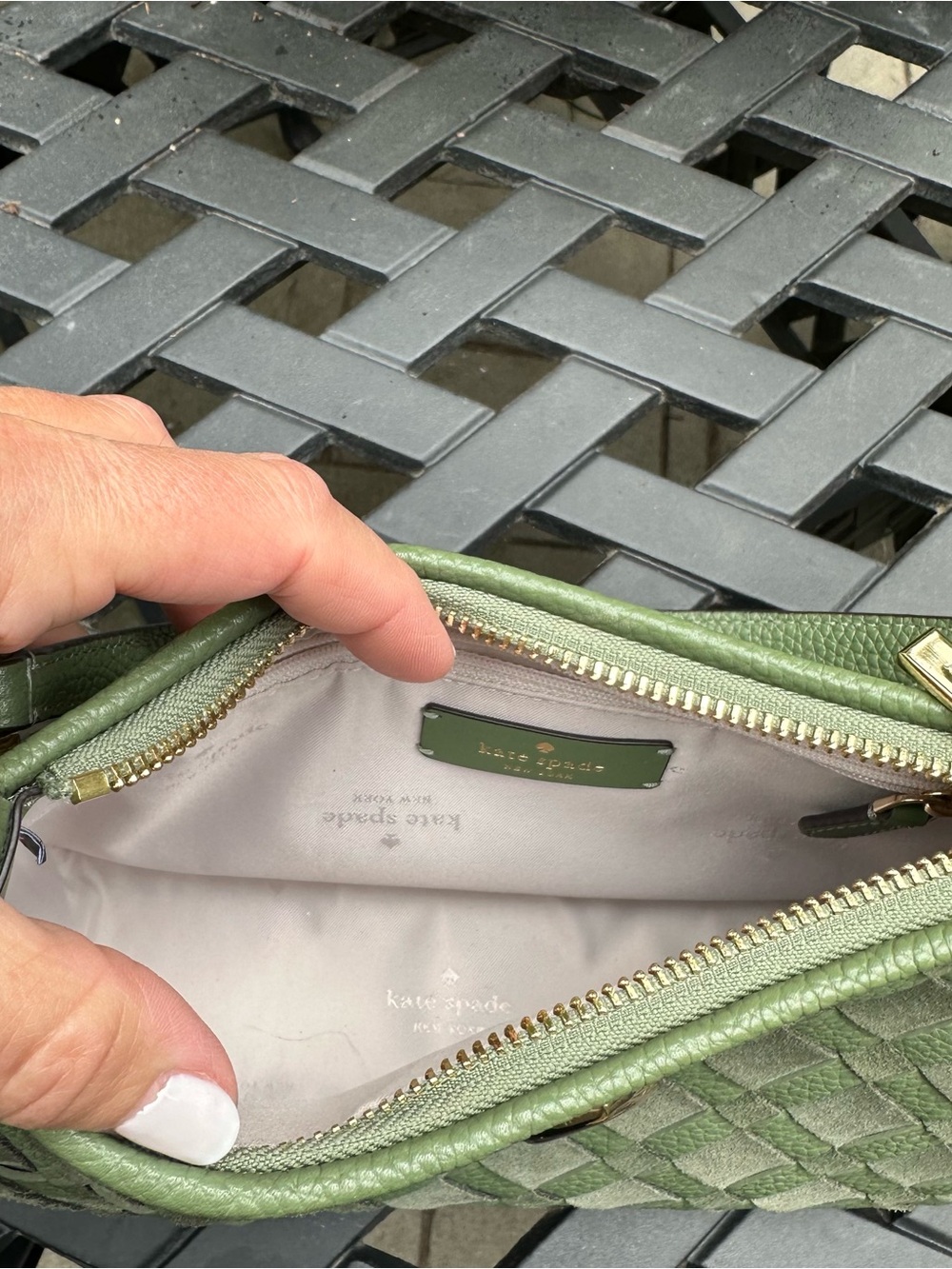 Kate Spade Green Kayla Small Convertible Woven Shoulder Bag - Picture 7 of 14